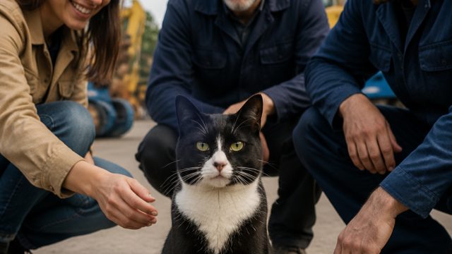 Unexpected Feline Encounter: A Tuxedo Cat Chooses Its New Family